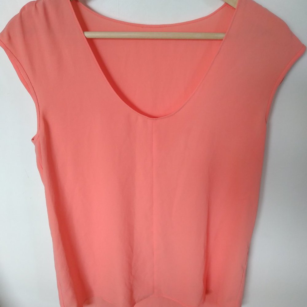 J Crew Coral Cap Sleeve Silky Top (small)